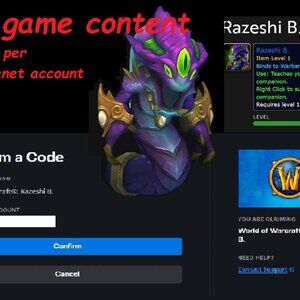 Razeshi B Pet Pet Razer Promotion Unobtainable WoW World of Warcraft IGC